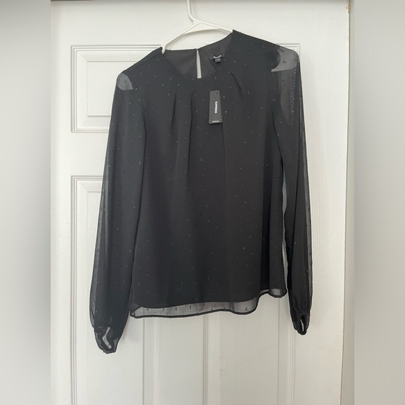 Metallic Dot Gathered Crew Neck Top extra small - Picture 1 of 17